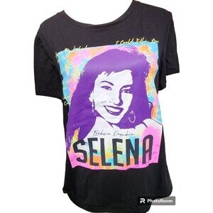SELENA Techno Cumbia T-shirt Size Large Black Tejano Mexico Music
